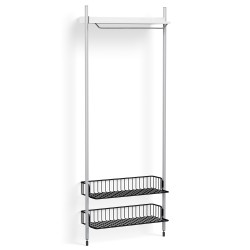 Pier System 1011 – PS White Shelf + Anthracite Wire Shelves + Anodised Aluminium Profiles - HAY