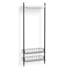 Pier System 1011 – PS White Shelf + Chromed Wire Shelves + Black Anodised Aluminium Profiles - HAY