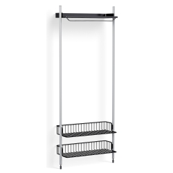 Pier System 1011 – PS Black Shelf + Anthracite Wire Shelves + Anodised Aluminium Profiles - HAY