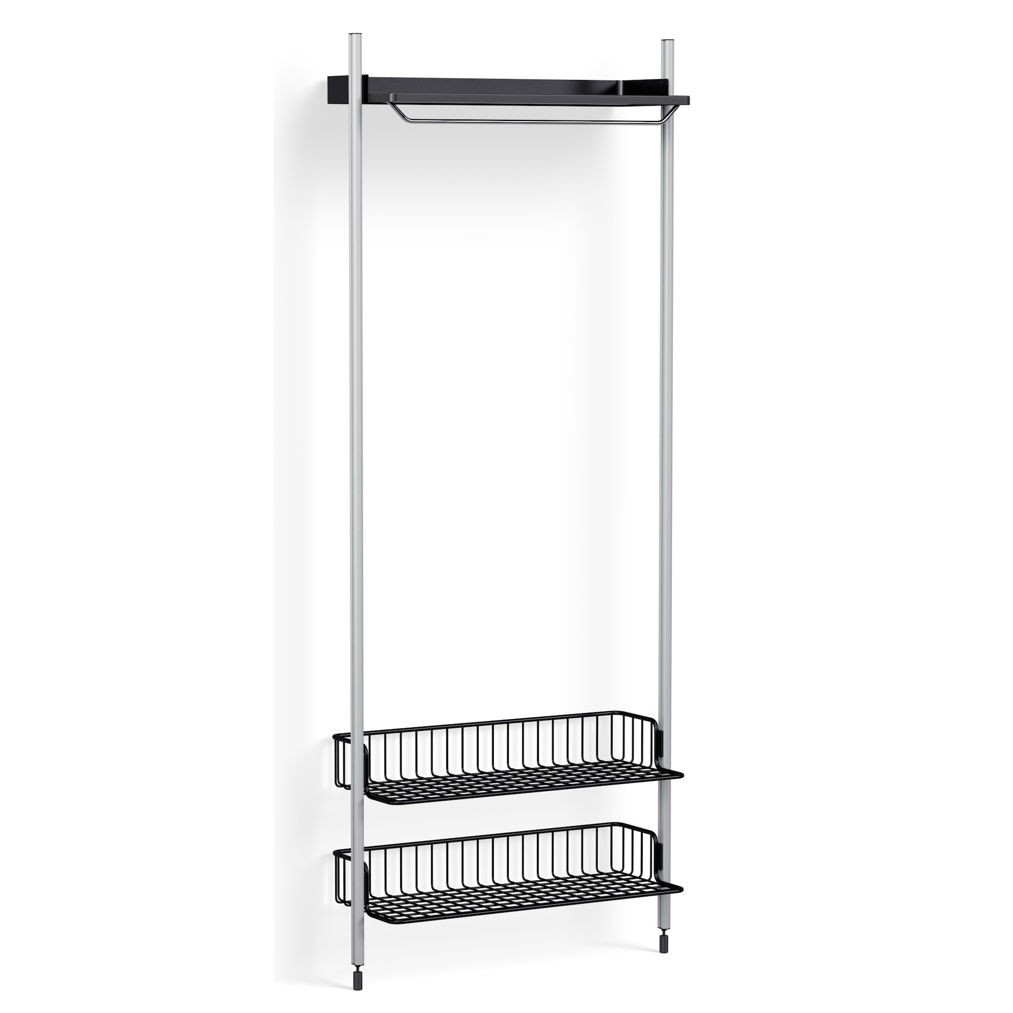 Pier System 1011 – PS Black Shelf + Anthracite Wire Shelves + Anodised Aluminium Profiles - HAY