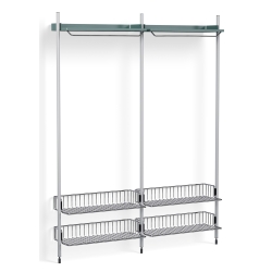 Pier System 1012 – PS Blue Shelves + Chromed Wire Shelves + Anodised Aluminium Profiles - HAY