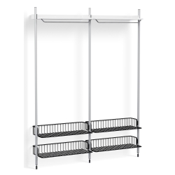 Pier System 1012 – PS White Shelves + Anthracite Wire Shelves + Anodised Aluminium Profiles - HAY