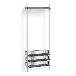 Pier System 1021 – PS Blue Shelf + Anthracite Wire Shelves + Anodised Aluminium Profiles - HAY