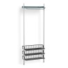 Pier System 1021 – PS Blue Shelf + Anthracite Wire Shelves + Anodised Aluminium Profiles - HAY