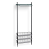 Pier System 1021 – PS Blue Shelf + Chromed Wire Shelves + Black Anodised Aluminium Profiles - HAY