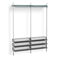 Pier System 1022 – PS Blue Shelves + Anthracite Wire Shelves + Anodised Aluminium Profiles - HAY