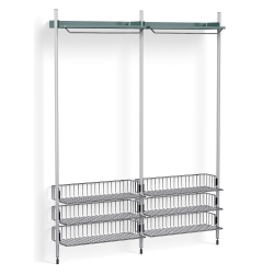 Pier System 1022 – PS Blue Shelves + Chromed Wire Shelves + Anodised Aluminium Profiles - HAY