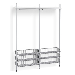 Pier System 1022 – PS White Shelves + Chromed Wire Shelves + Anodised Aluminium Profiles - HAY