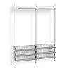 Pier System 1022 – PS White Shelves + Chromed Wire Shelves + Anodised Aluminium Profiles - HAY