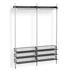 Pier System 1022 – PS Black Shelves + Anthracite Wire Shelves + Anodised Aluminium Profiles - HAY