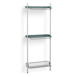 Pier System 1031 – PS Blue Shelves + Chromed Wire Shelf + Anodised Aluminium Profiles - HAY