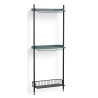 Pier System 1031 – PS Blue Shelves + Anthracite Wire Shelf + Black Anodised Aluminium Profiles - HAY