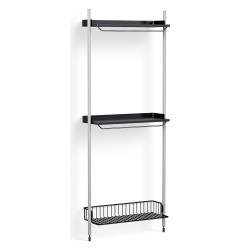 Pier System 1031 – PS Black Shelves + Anthracite Wire Shelf + Anodised Aluminium Profiles - HAY