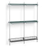 Pier System 1032 – PS Blue Shelves + Anthracite Wire Shelves + Anodised Aluminium Profiles - HAY