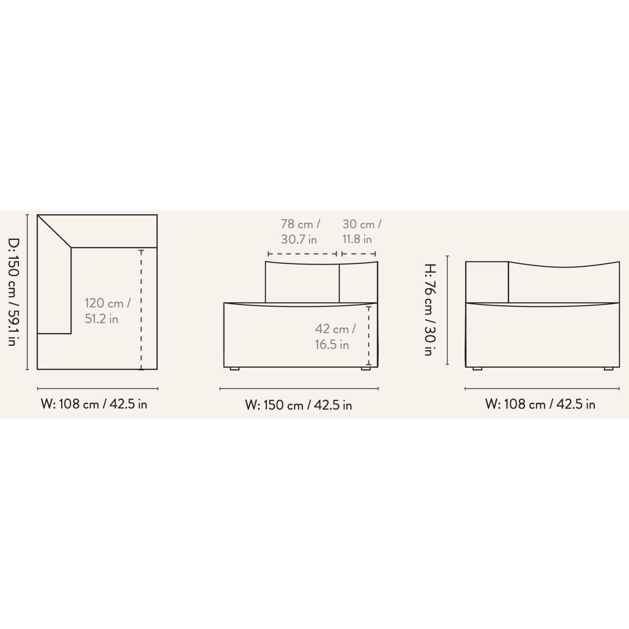 Chaise Longue Left L600 – CATENA Sofa - Ferm Living