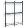 Pier System 1032 – PS Blue Shelves + Chromed Wire Shelves + Black Anodised Aluminium Profiles - HAY