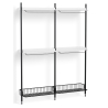 Pier System 1032 – PS White Shelves + Anthracite Wire Shelves + Black Anodised Aluminium Profiles - HAY