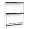 Pier System 1032 – PS Black Shelves + Anthracite Wire Shelves + Anodised Aluminium Profiles - HAY