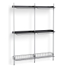 Pier System 1032 – PS Black Shelves + Chromed Wire Shelves + Anodised Aluminium Profiles - HAY