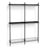 Pier System 1032 – PS Black Shelves + Chromed Wire Shelves + Black Anodised Aluminium Profiles - HAY