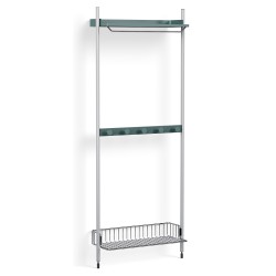 Pier System 1041 – PS Blue Shelves + Chromed Wire Shelf + Anodised Aluminium Profiles - HAY