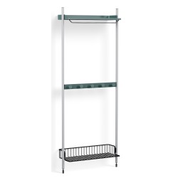 Pier System 1041 – PS Blue Shelves + Anthracite Wire Shelf + Anodised Aluminium Profiles - HAY