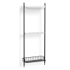 Pier System 1041 – PS White Shelves + Anthracite Wire Shelf + Black Anodised Aluminium Profiles - HAY