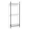 Pier System 1041 – PS White Shelves + Chromed Wire Shelf + Black Anodised Aluminium Profiles - HAY