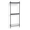 Pier System 1041 – PS Black Shelves + Chromed Wire Shelf + Black Anodised Aluminium Profiles - HAY