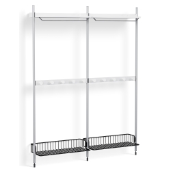 Pier System 1042 – PS White Shelves + Anthracite Wire Shelves + Anodised Aluminium Profiles - HAY