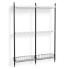 Pier System 1042 – PS White Shelves + Chromed Wire Shelves + Black Anodised Aluminium Profiles - HAY