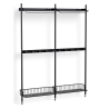 Pier System 1042 – PS Black Shelves + Anthracite Wire Shelves + Black Anodised Aluminium Profiles - HAY