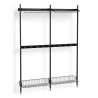 Pier System 1042 – PS Black Shelves + Chromed Wire Shelves + Black Anodised Aluminium Profiles - HAY