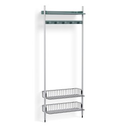 Pier System 1051 – PS Blue Shelves + Chromed Wire Shelves + Anodised Aluminium Profiles - HAY