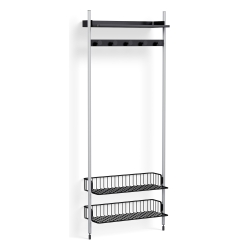 Pier System 1051 – PS Black Shelves + Anthracite Wire Shelves + Anodised Aluminium Profiles - HAY