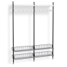 Pier System 1052 – PS White Shelves + Chromed Wire Shelves + Black Anodised Aluminium Profiles - HAY