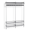 Pier System 1052 – PS Black Shelves + Chromed Wire Shelves + Anodised Aluminium Profiles - HAY