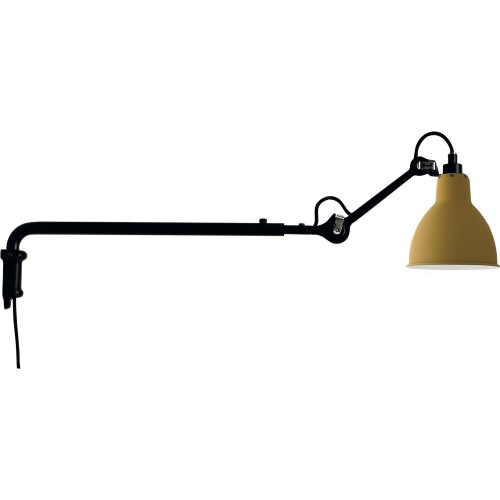 SOLD OUT - black / round yellow - Gras 203 - wall lamp - DCW éditions