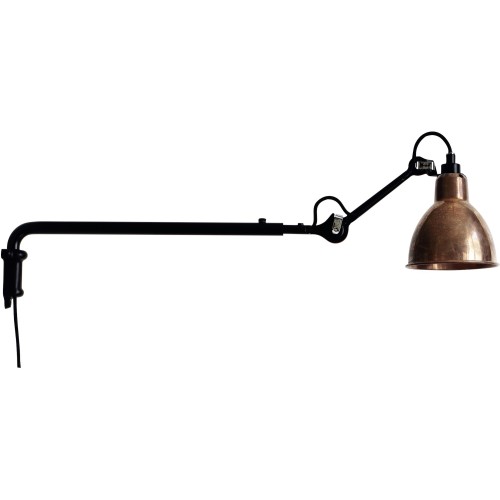 SOLD OUT - black / round raw copper - Gras 203 - wall lamp - DCW éditions