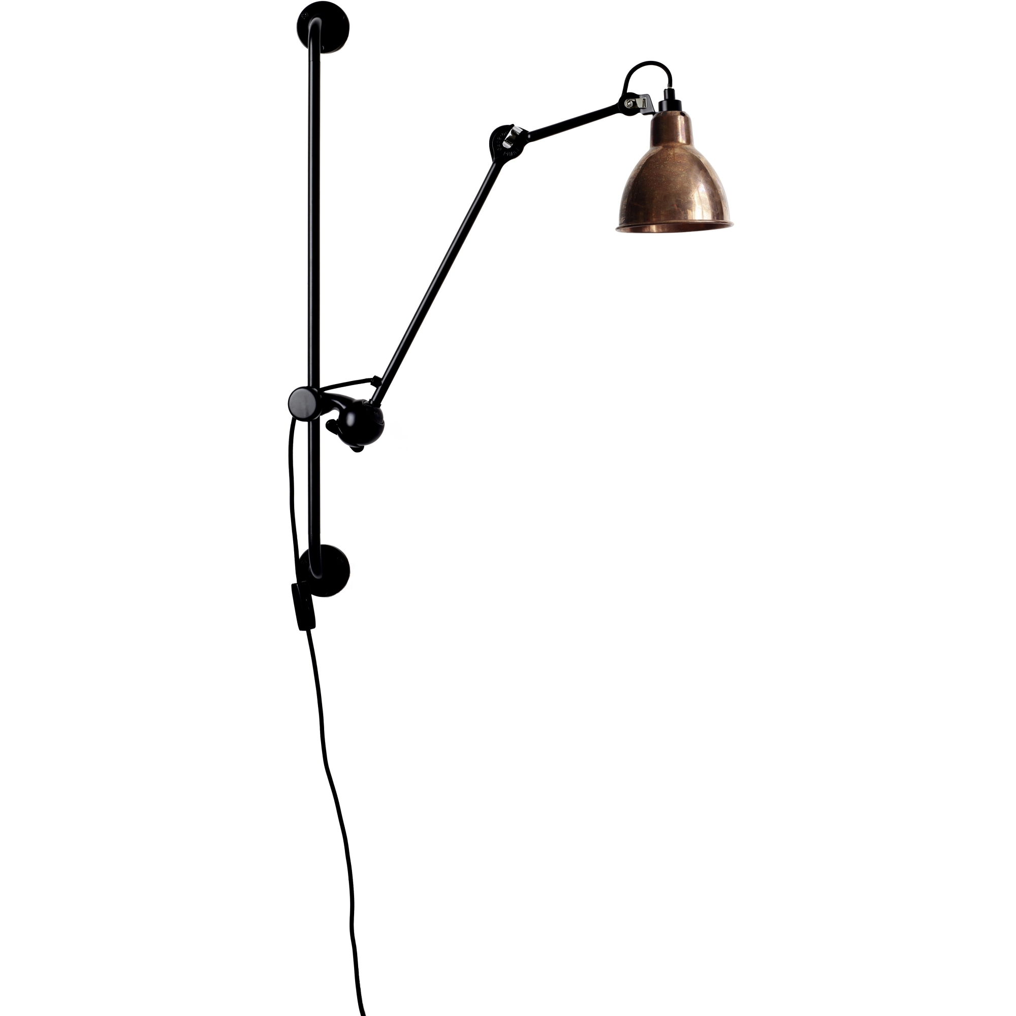 black / round raw copper - Gras 210 - wall lamp - DCW éditions