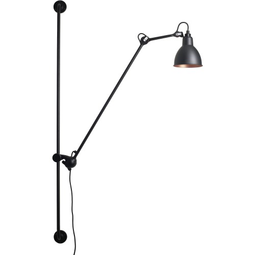 black / round black, copper inside - Gras 214 - wall lamp - DCW éditions