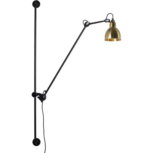 black / round brass - Gras 214 - wall lamp - DCW éditions