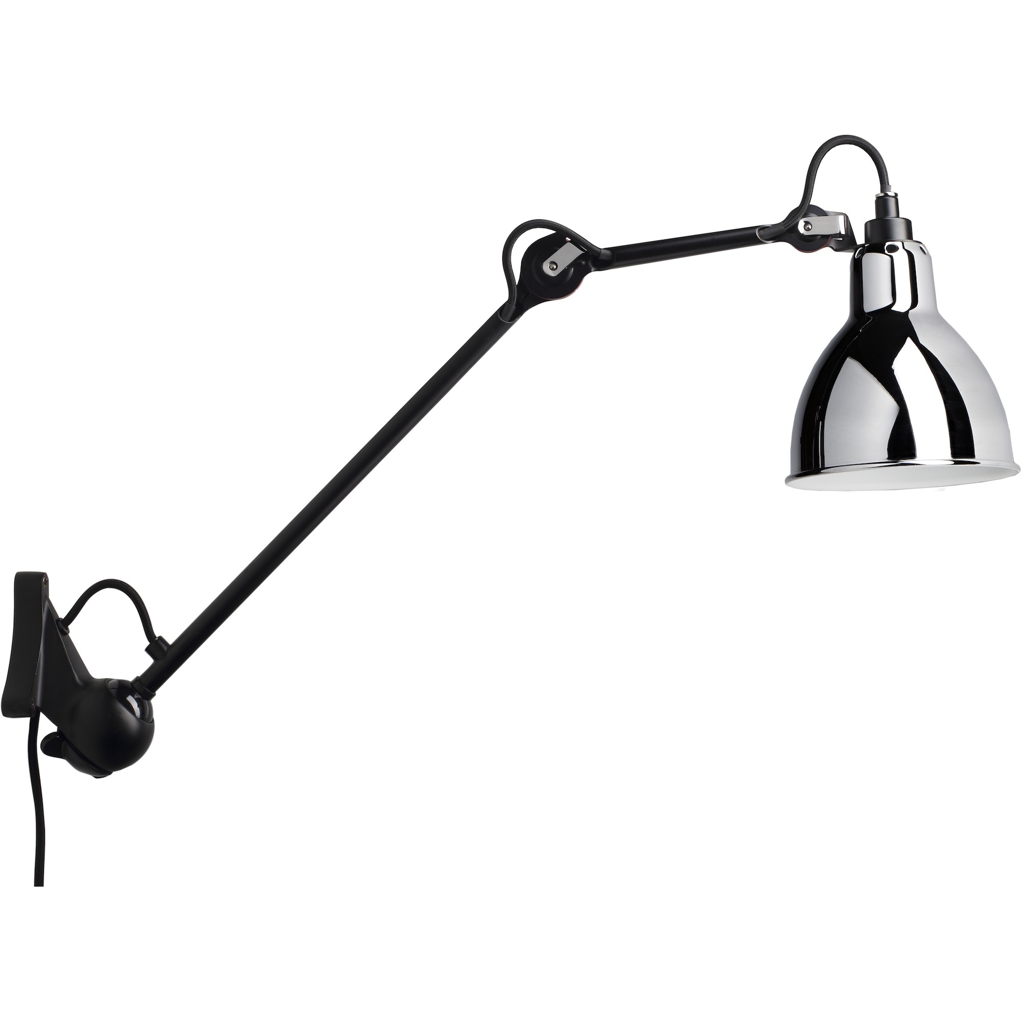 black / round chrome - Gras 222 - wall lamp - DCW éditions