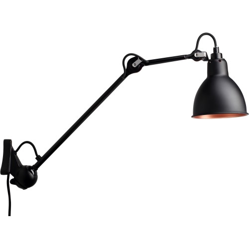 black / round black, copper inside - Gras 222 - wall lamp - DCW éditions