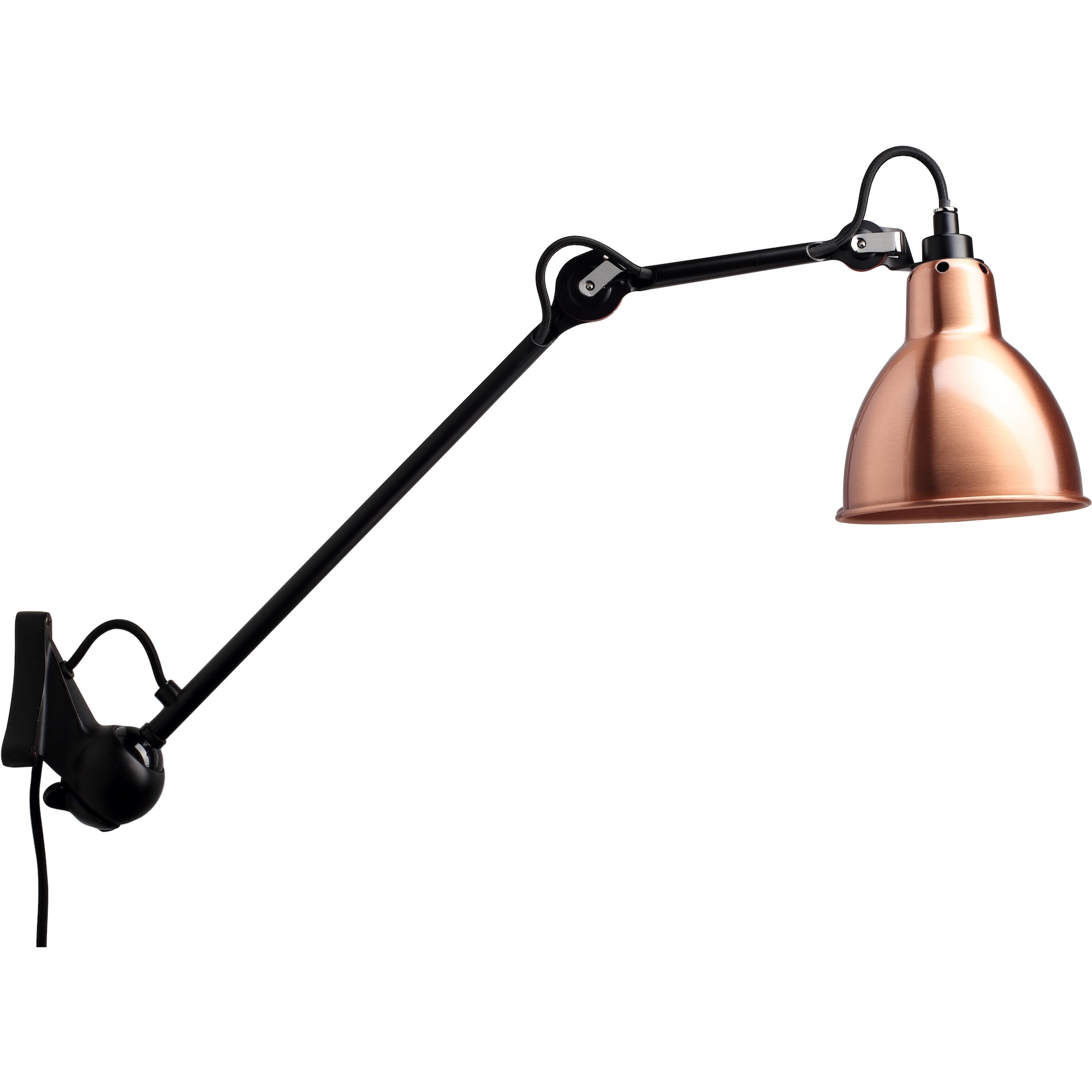 black / round copper - Gras 222 - wall lamp - DCW éditions