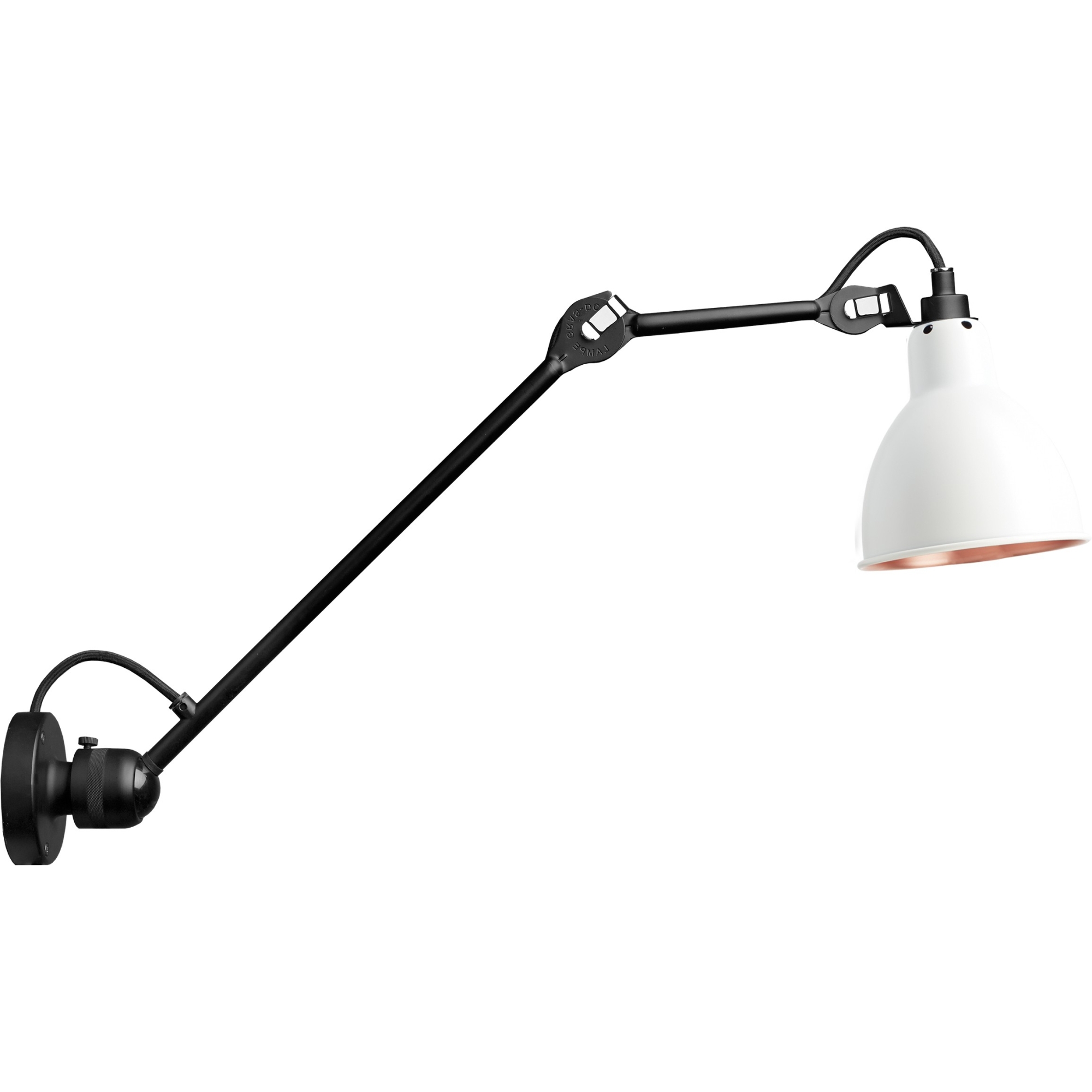 black / round white, copper inside - Gras 304 L 40 - wall lamp - DCW éditions