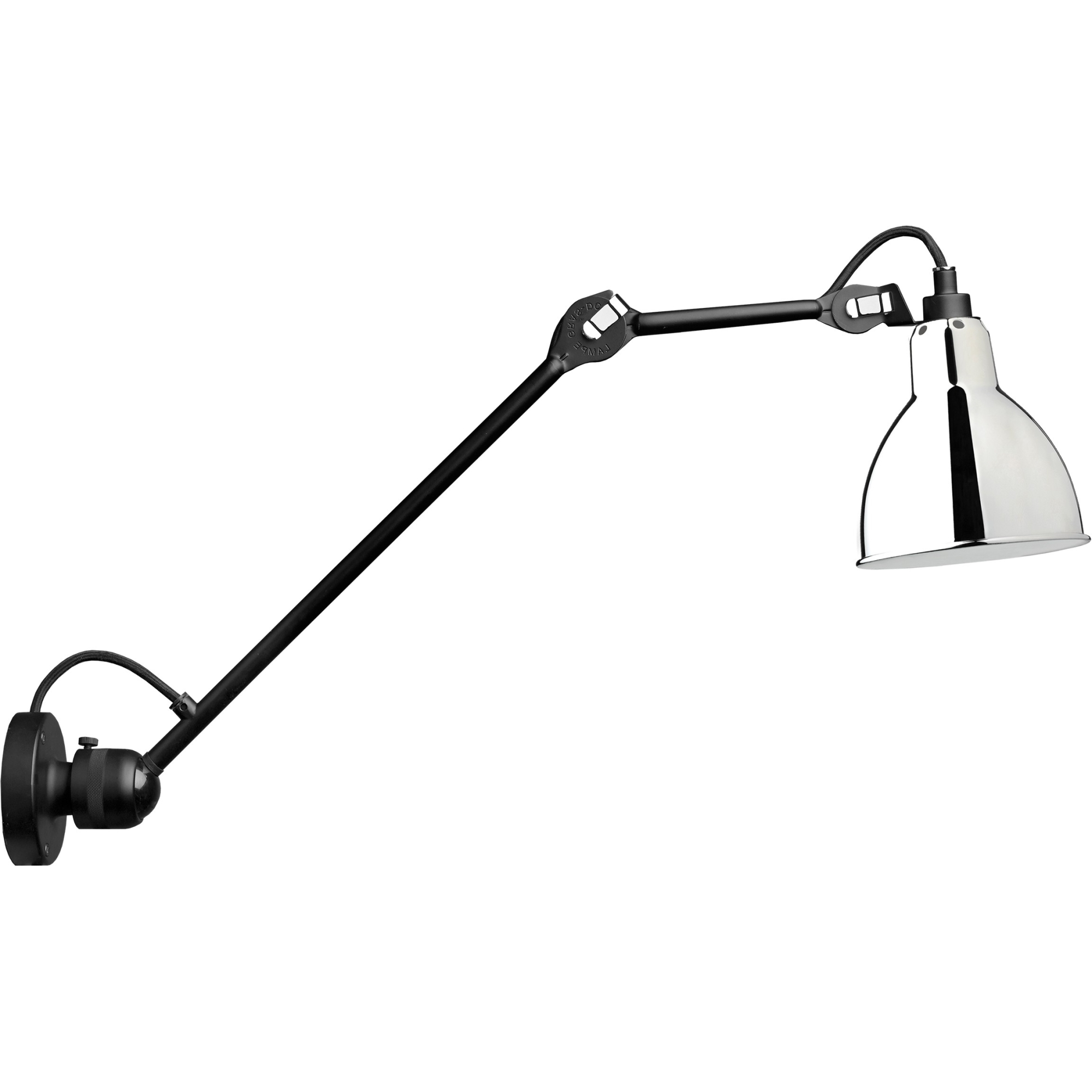 black / round chrome - Gras 304 L 40 - wall lamp - DCW éditions