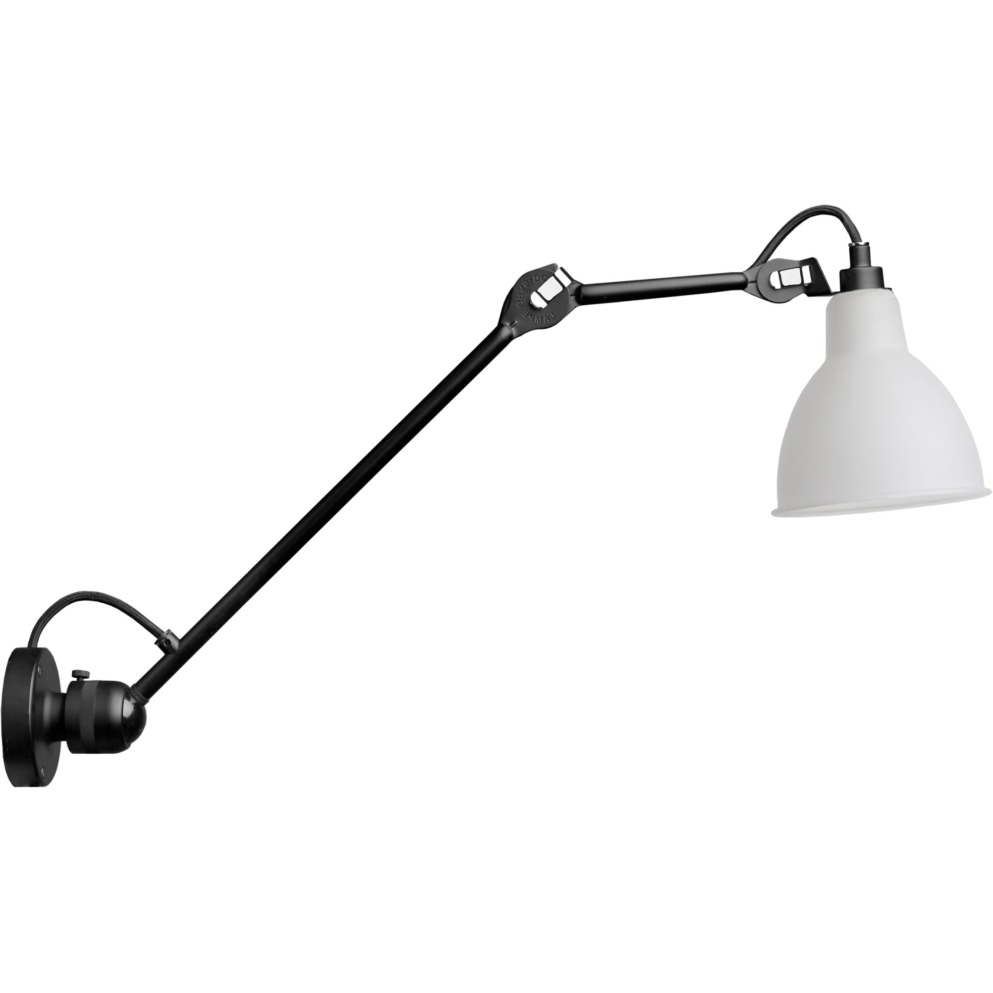 black / round polycarbonate - Gras 304 L 40 - wall lamp - DCW éditions