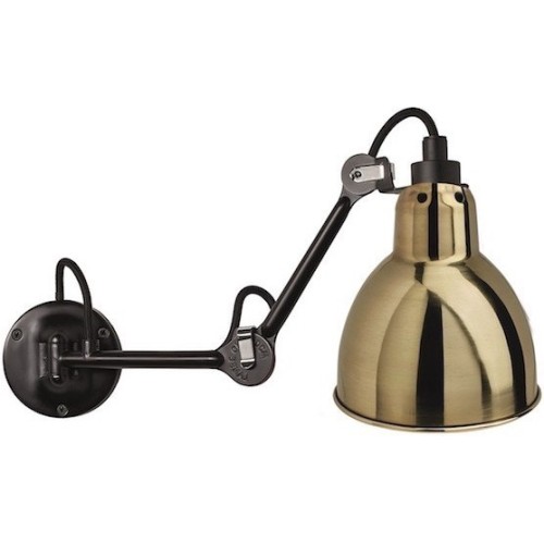 black / round brass - Gras 204 - wall lamp - DCW éditions