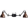 black / round raw copper - Gras 204 double - wall lamp - DCW éditions